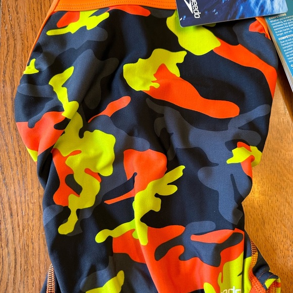 Speedo Youth Competitive Pro LT Swimsuit - Black/Orange/green cami - size 20 - Picture 4 of 8